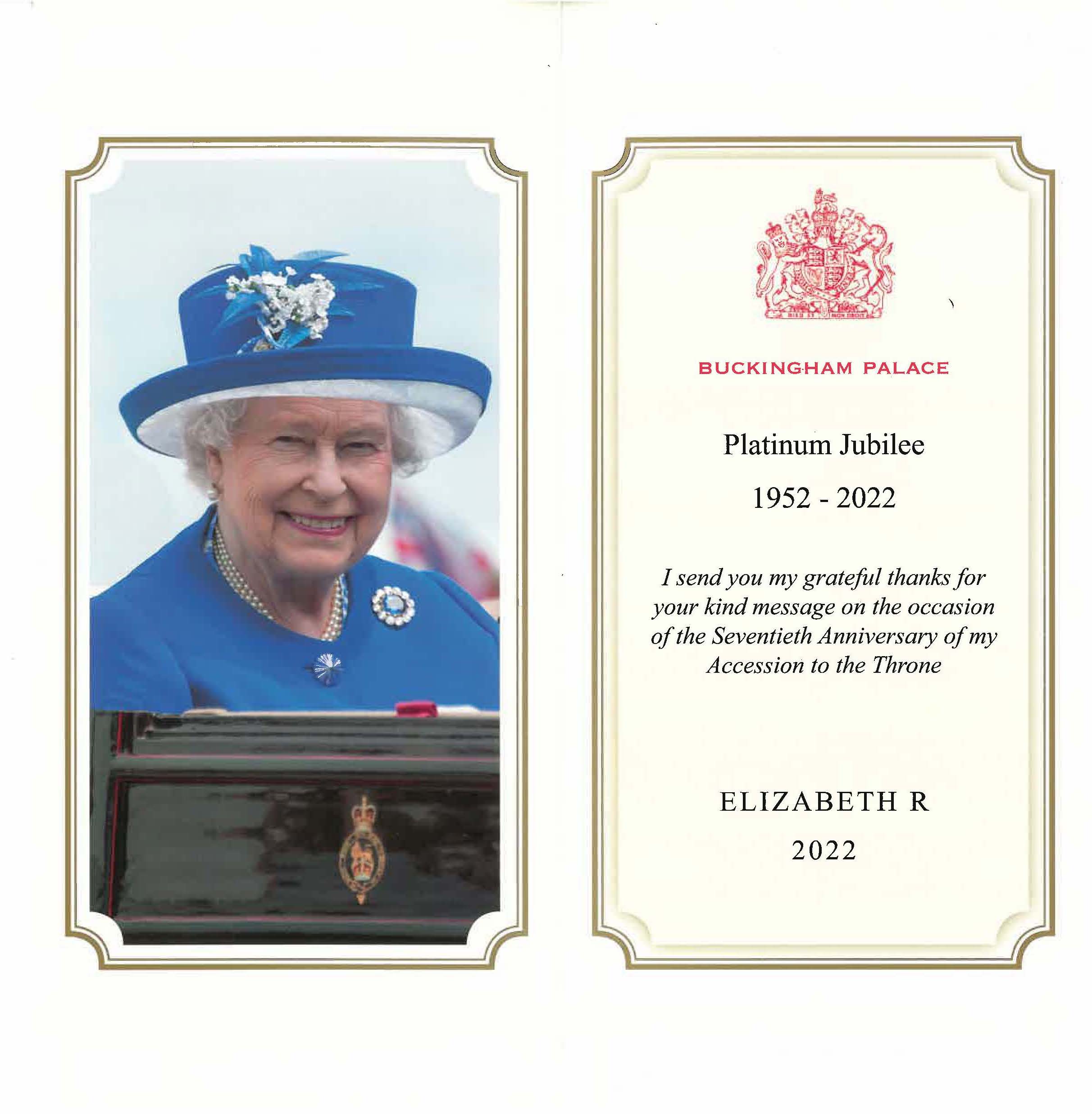 A letter from the Queen